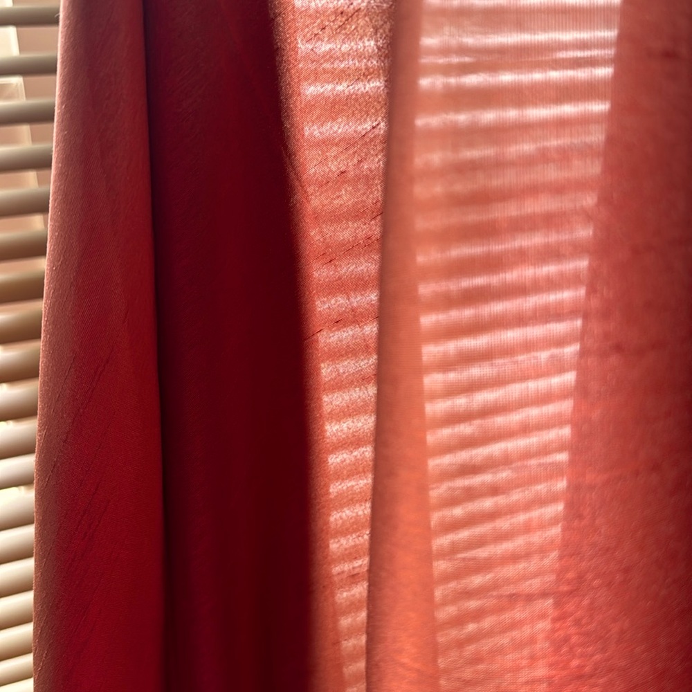 PAIR Extra wide Curtains- Rust color 56 x 84 each panel w/matching valances.